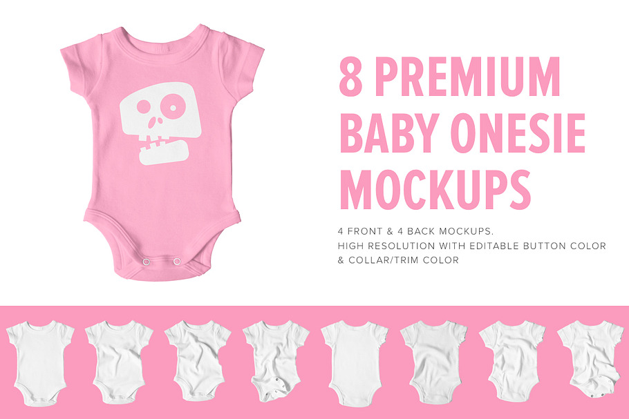 8 Premium Baby Shirt/Onesie Mockups