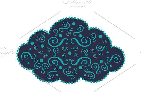 Cloud icon ornament blue vector