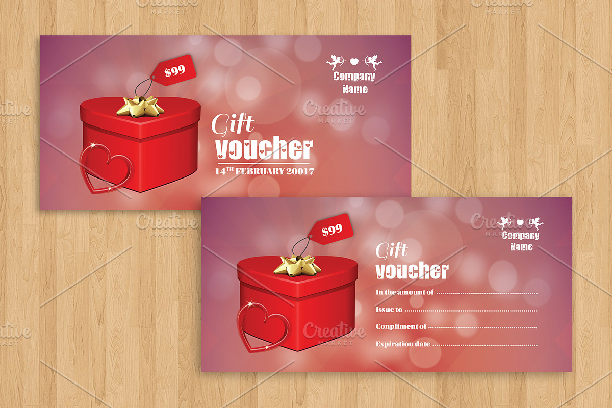 Valentine Day Gift Voucher-V07 in Stationery Templates - product preview 8