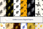 Golden Leaves Digital Papers