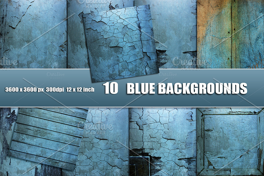 BLUE DISTRESSED BACKGROUNDS in Textures - product preview 8