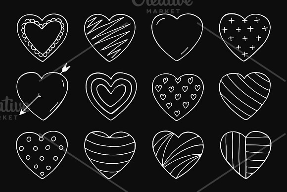 Hand drawn hearts + seamless pattern in Patterns - product preview 4