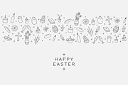 Hand drawn Easter minimalistic card.