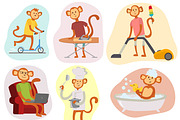 Monkey cartoon vector people