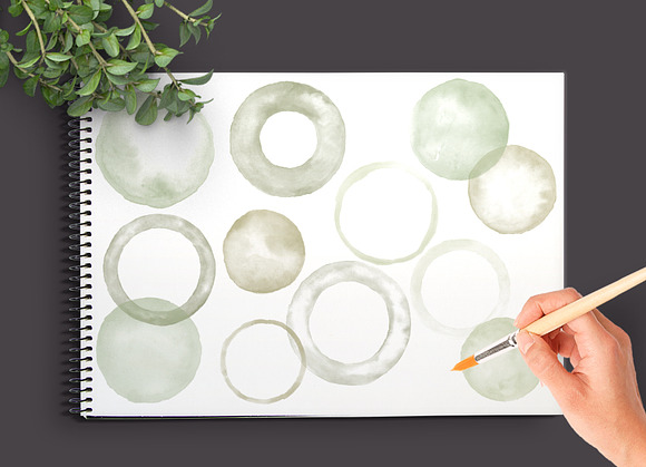 Watercolor Photoshop Brushes Round in Photoshop Brushes - product preview 1