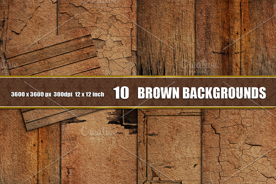 10 BROUN DISTRESSED WALL BACKGROUNDS