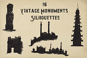 16 Vintage monument's silhouettes 