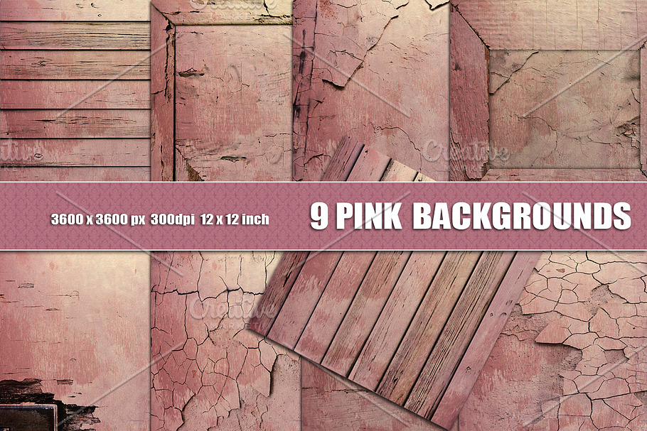9 Distressed Wall background pink