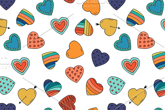 Collection of color hearts + pattern in Patterns - product preview 3