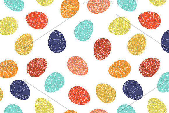 Color Easter eggs + patterns in Illustrations - product preview 3