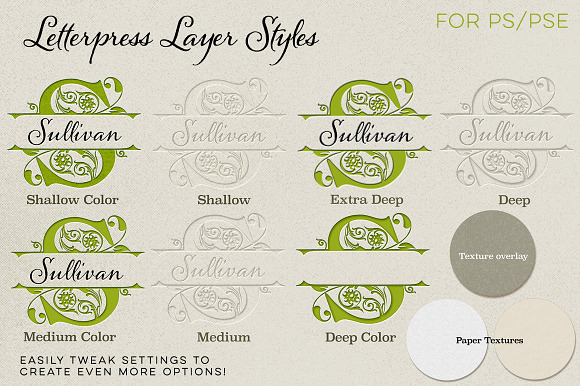 Letterpress Layer Styles & Bonus! in Photoshop Layer Styles - product preview 2