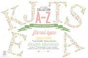 COMPLETE vector floral alphabet