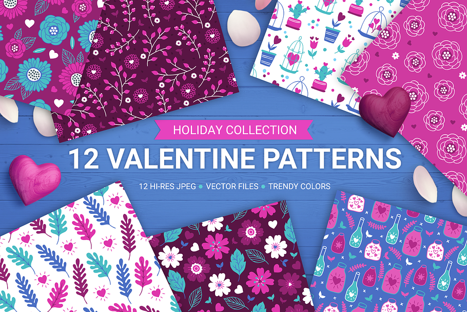 12 Valentine Seamless Patterns in Patterns - product preview 8