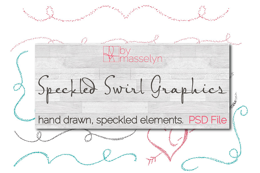 Speckled Flourish Swirl Designs PSD