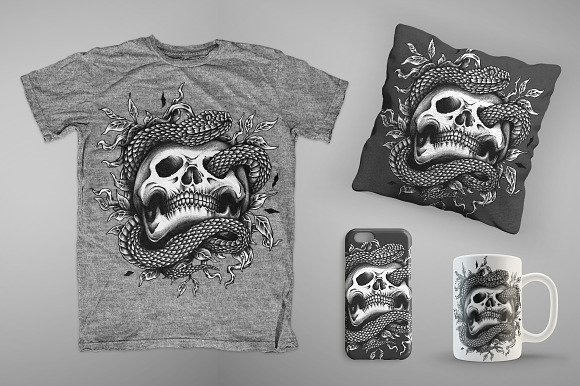 Snake & Skull in Illustrations - product preview 1