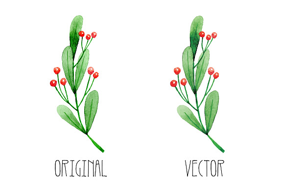 Watercolor floral elements set in Illustrations - product preview 7