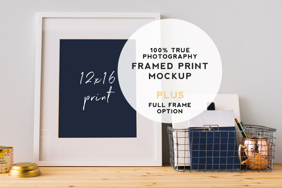 Large White Frame Mockup Vertical in Print Mockups - product preview 8