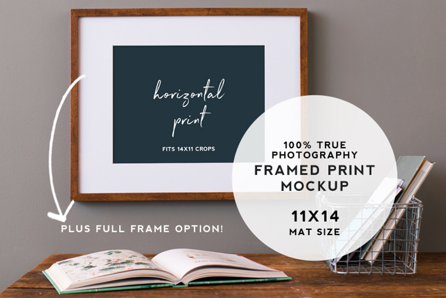 Large Rustic Frame Mockup HZ in Print Mockups - product preview 8