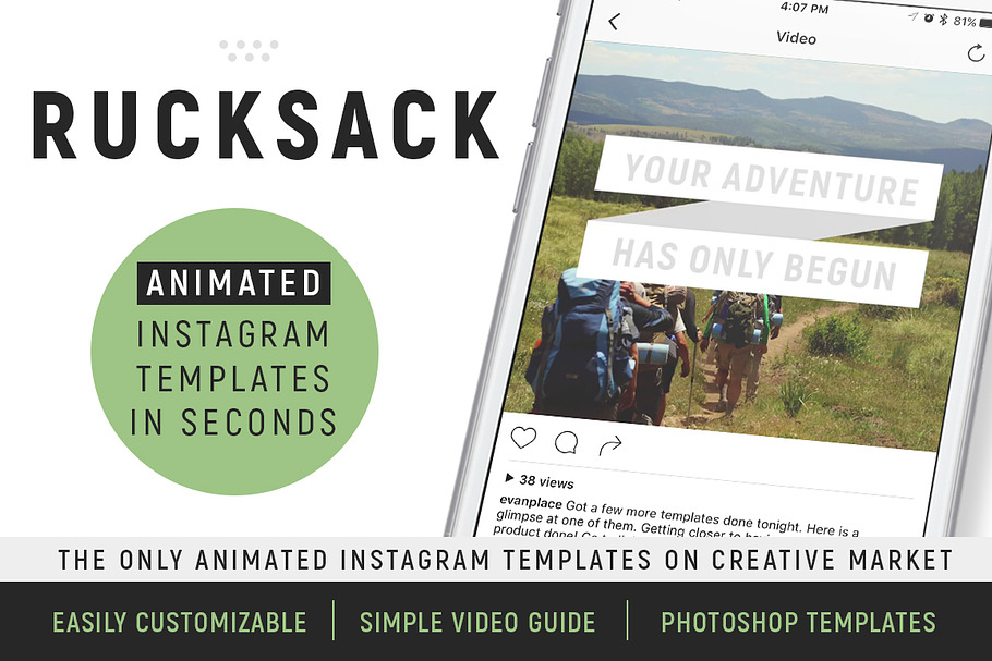 Rucksack: Animated Social Templates