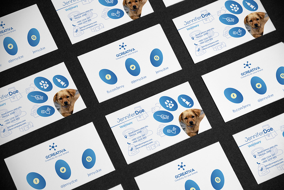 Business Card Veterinary in Business Card Templates - product preview 8