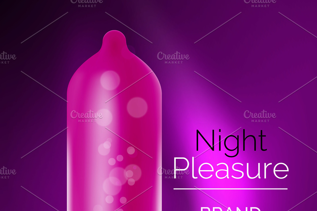Vector condom ad template. Latex contraceptive, 3d illustration in Illustrations - product preview 8