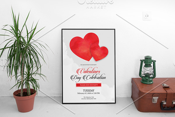 Valentines Party Flyer Template-V474
