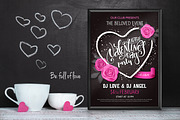 Dark Valentine's day poster template