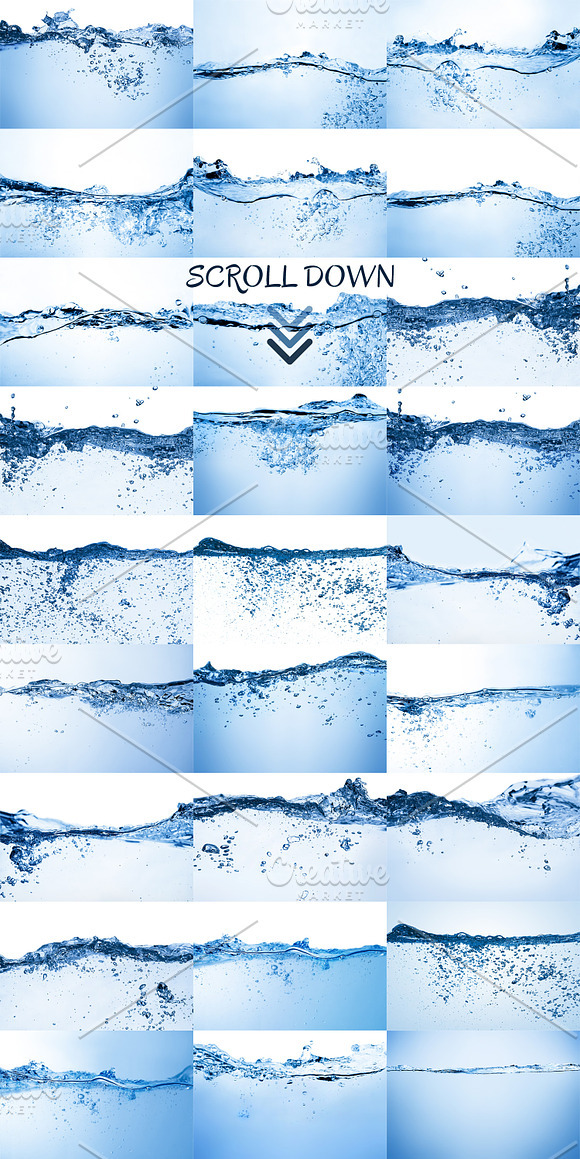 Set of water splashes in Textures - product preview 1