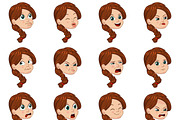 Cute little girl faces emotions