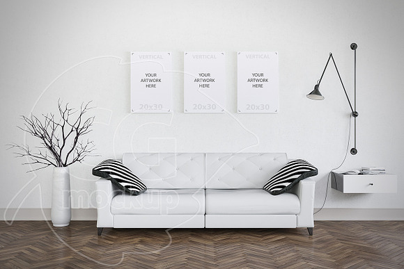 BUNDLEx4 interior mockup living room in Print Mockups - product preview 2