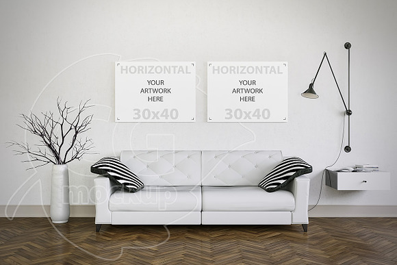 BUNDLEx4 interior mockup living room in Print Mockups - product preview 3