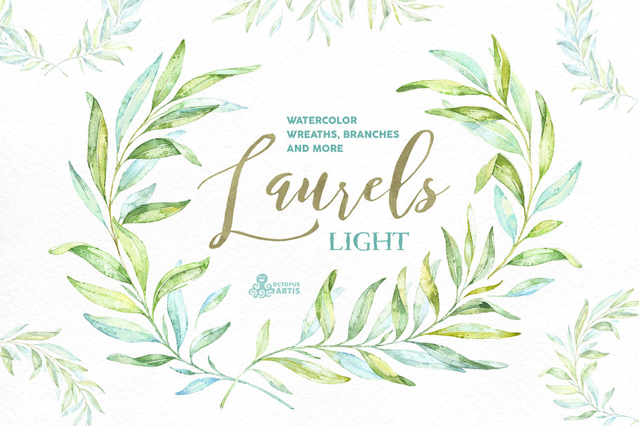 Laurels Light. Floral collection. in Objects - product preview 8