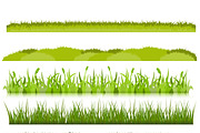 Green grass borders set vector