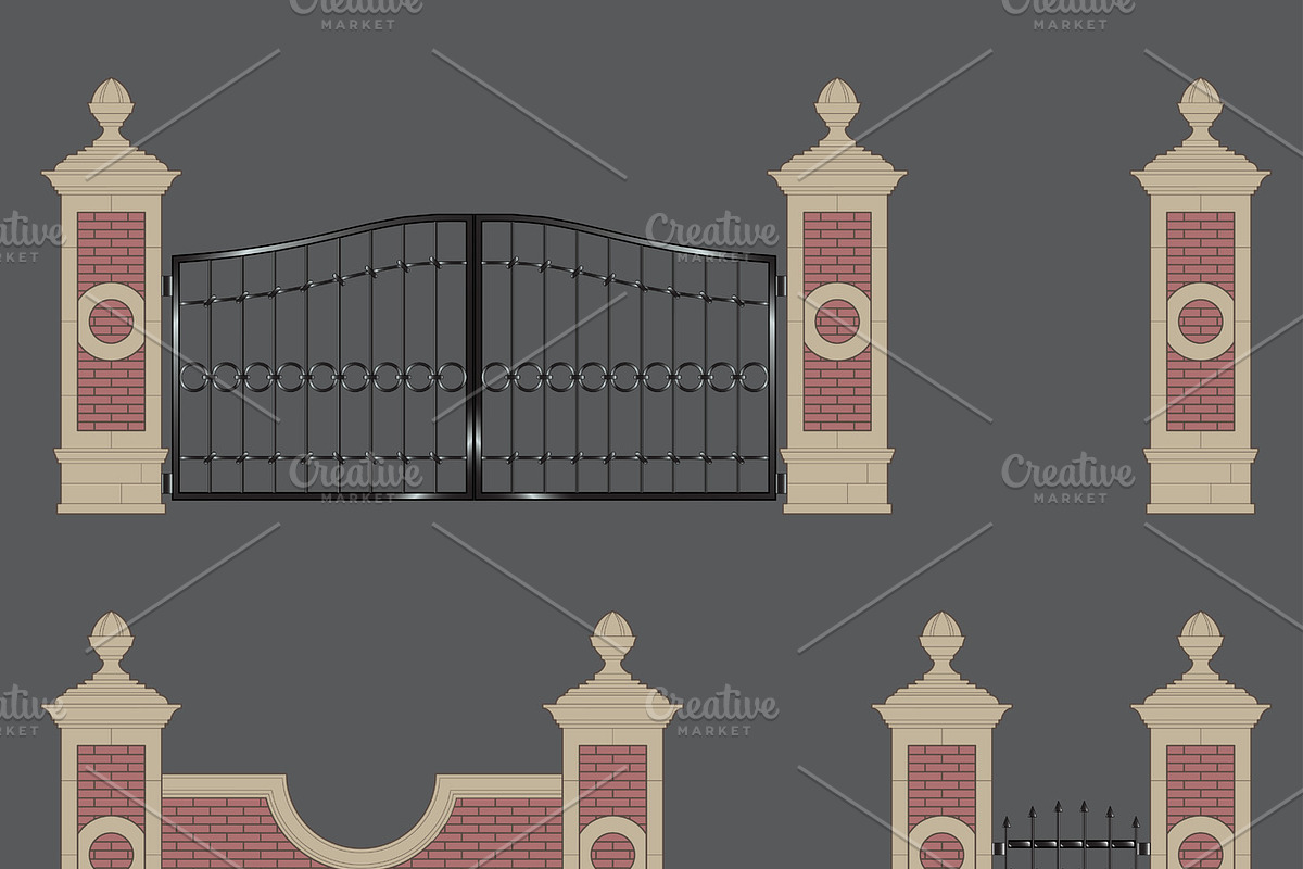 garden gate in Illustrations - product preview 8