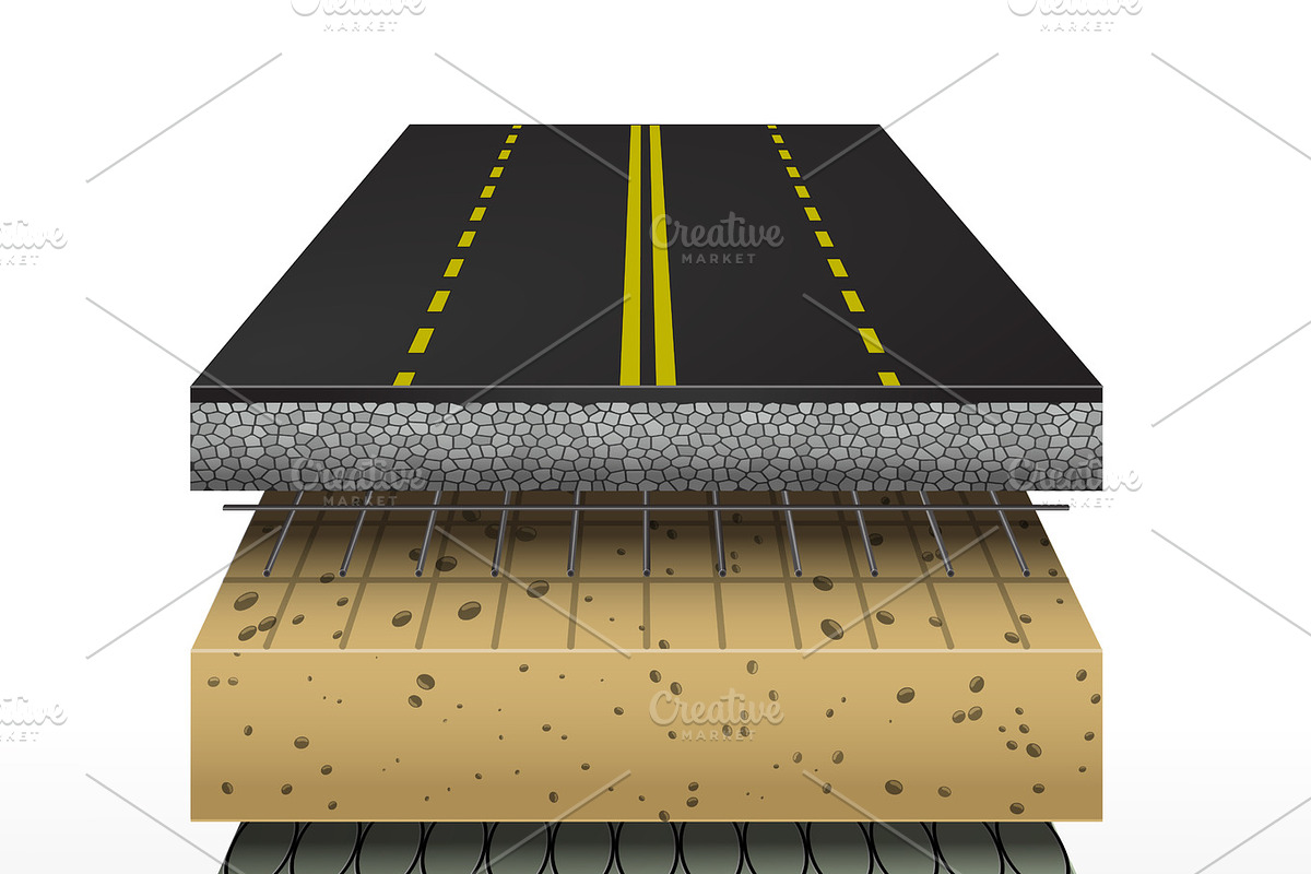 section of asphalt road in Illustrations - product preview 8
