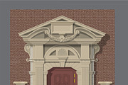 vector image, stone entrance of house