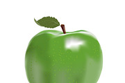 green ripe apple isolated over white