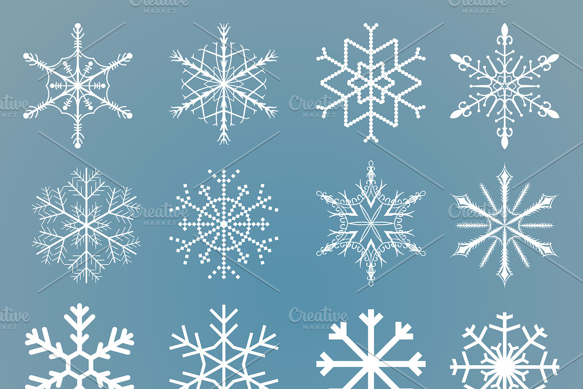 Vector snowflakes set in Objects - product preview 8