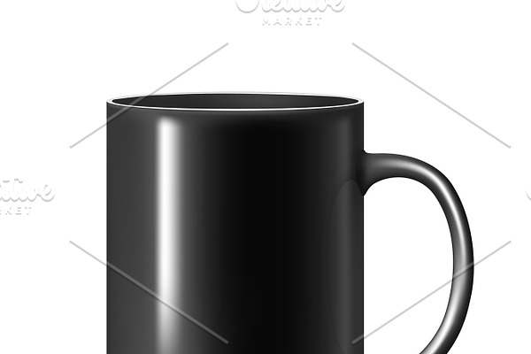 Vector Black mug cup isolated