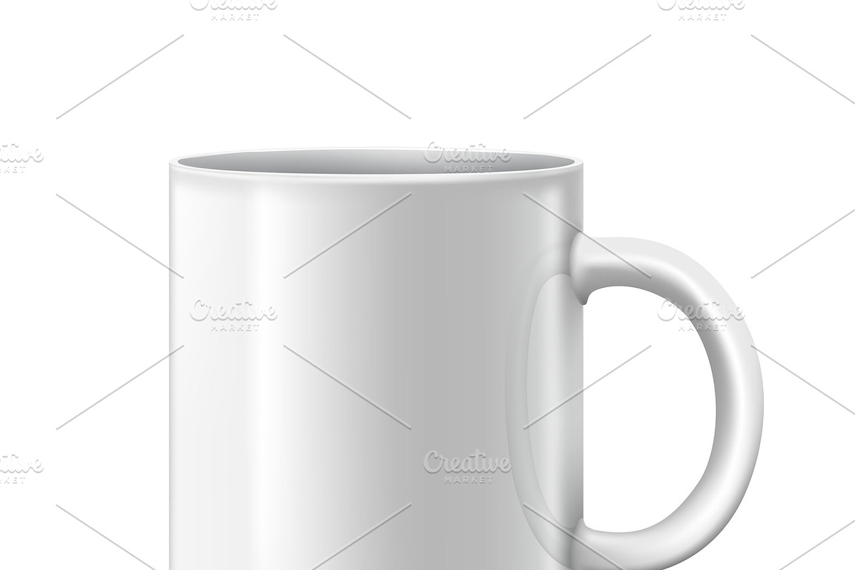 photorealistic white cup in Illustrations - product preview 8