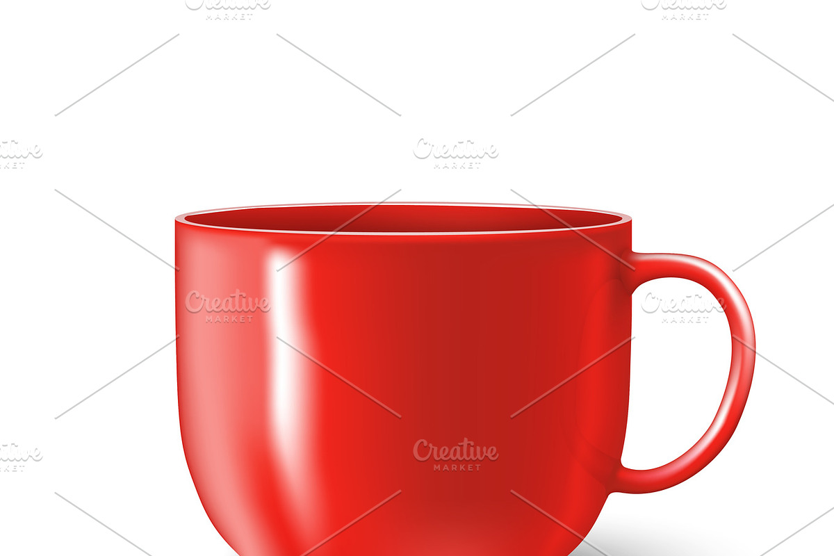 photorealistic red cup in Illustrations - product preview 8