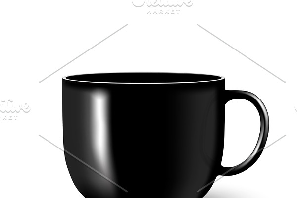 Vector Black mug cup isolated