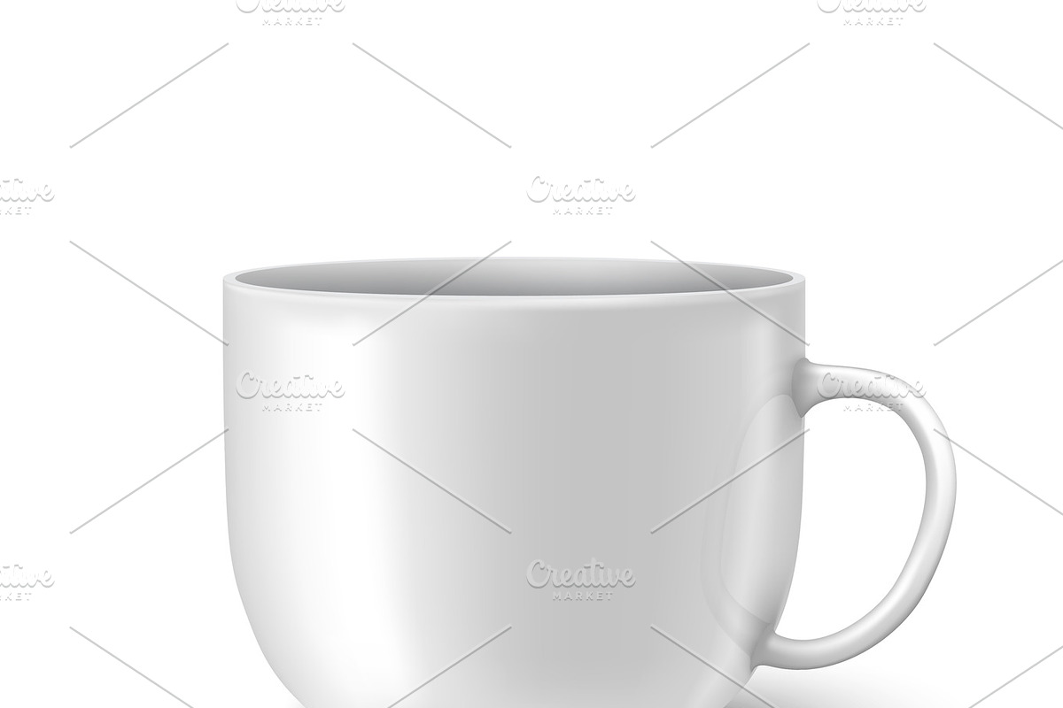 photorealistic white cup in Illustrations - product preview 8