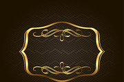 Blank golden vintage frame, banner, label, Vector EPS10. Gold Decorative with place for text