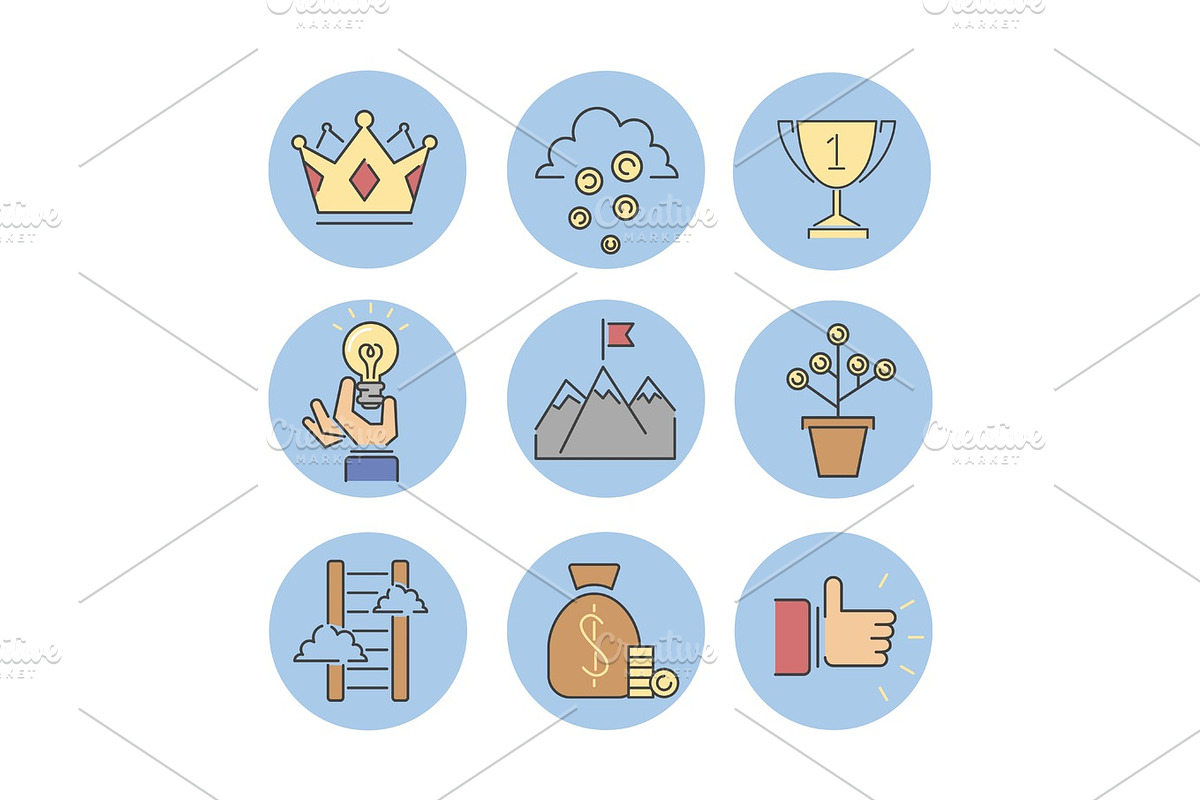 Business success vector icons set. in Illustrations - product preview 8