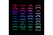 Vector mustache silhouette isolated