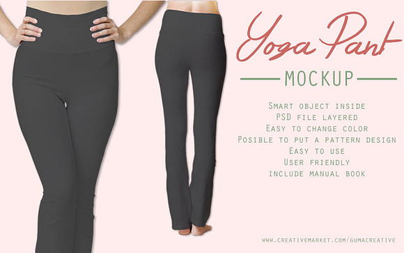 Yoga pant mockup in Product Mockups - product preview 4