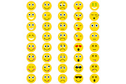 Set of Emoticons in trendy flat style.