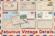 10 Retro Air Mail Envelopes