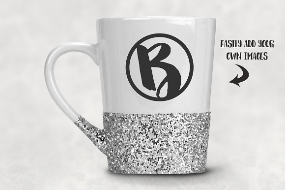 Tapered Glitter Latte Mug Mockup in Product Mockups - product preview 1